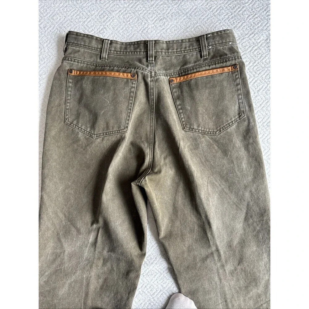 Orvis Men's 34x30 Green Tint Pants Jeans Straight Leg 100% Cotton